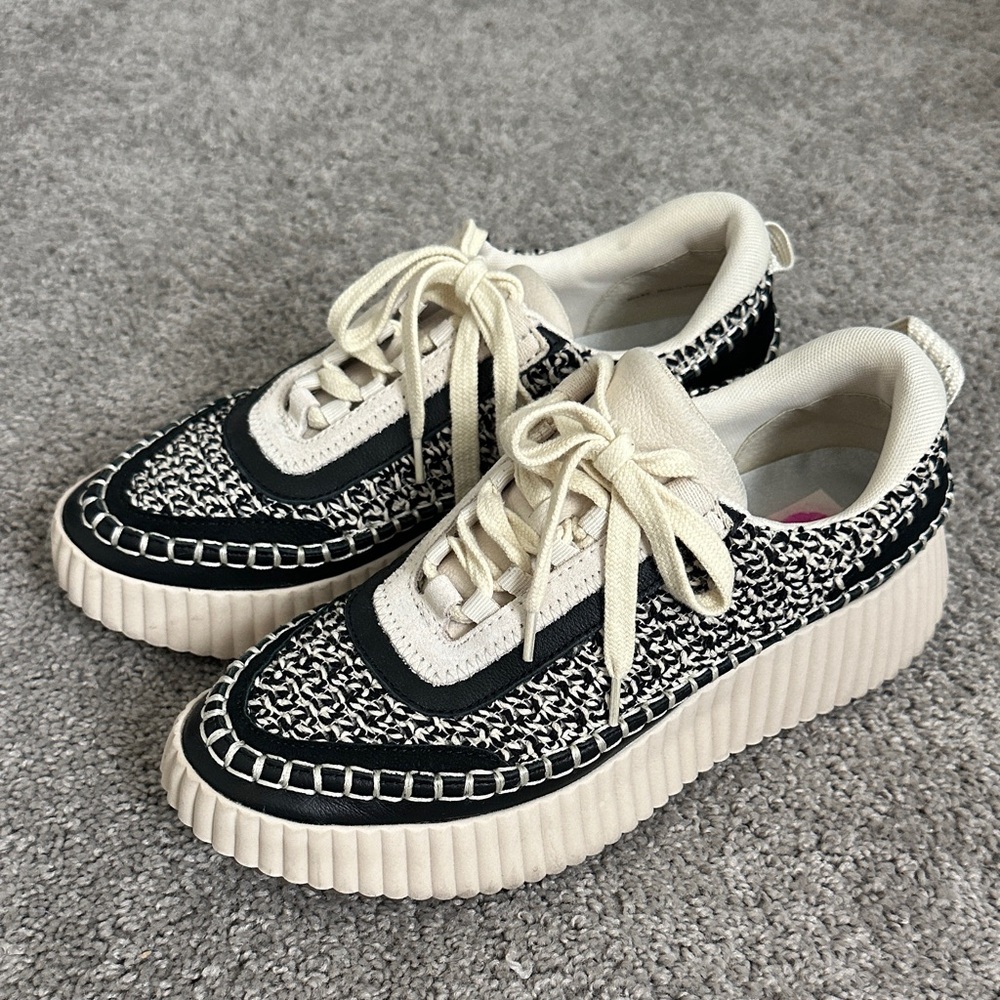 Dolce Vita Black and Cream Sneakers